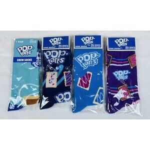 New Classic Pop Tarts Crew Socks Unisex Size 6-12/13 Novelty Fun Lot of  4 Pairs
